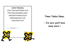 Times Tables Ideas - Oliver Tomkins Primary School