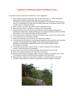 Guidance for Starting a Search and Rescue Team