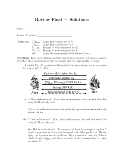 Review Final &mdash; Solutions