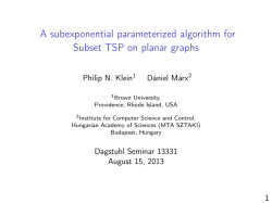 A subexponential parameterized algorithm for Subset TSP on planar