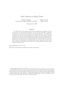 Entry Barriers in Italian Retail Trade