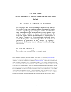 Gender, Competition, and Bubbles in Experimental Asset Markets