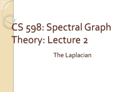 CS 598: Spectral Graph Theory