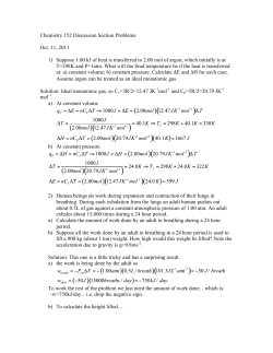 Oct. 11, 2011 1) Suppose 1.00 kJ of heat is transferred to