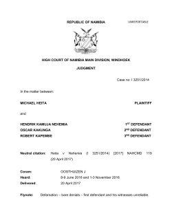 Heita v Nehemia (I 3251-2014) [2017] NAHCMD 119