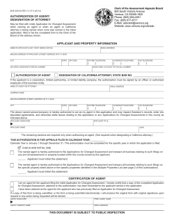 Authorization of Agent / Designation of Attorney