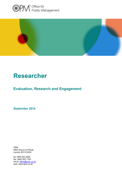 Job Description: Researcher - Office for Public Management