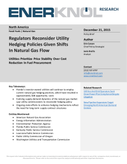 Regulators Reconsider Utility Hedging Policies Given