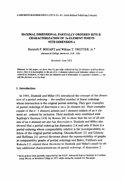 MAXIMAL DIMENSIONAL PARTIALLY ORDERED SETS II