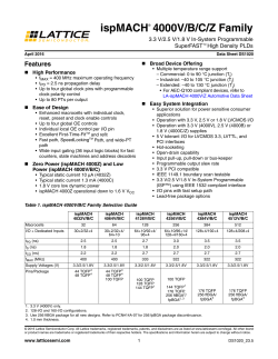 ispMACH 4000V/B/C/Z Family Data Sheet