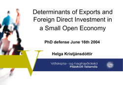 Ch. 1: Determinants of Exports