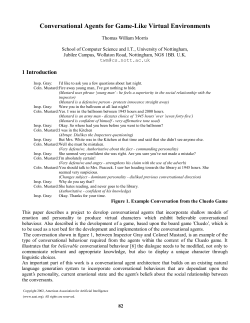 Conversational Agents for Game-Like Virtual Environments