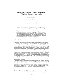 Advances in Exploratory Pattern Analytics on