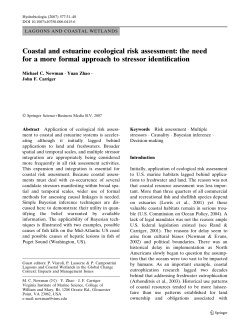 Coastal and estuarine ecological risk assessment