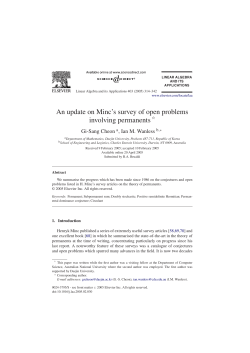 An update on Minc`s survey of open problems