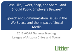 Post, Like, Tweet, Snap, and Share*And Should Public Employers