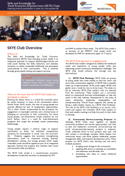 SKYE Clubs are aimed at youth