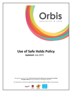 Use of Safe Holds Policy Physical Intervention Young people with