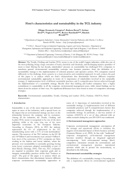 Firm`s characteristics and sustainability in the TCL industry