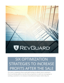 Six Optimization Strategies to Increase Profits After the