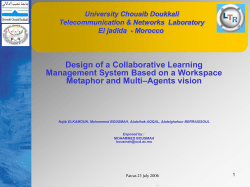 Laboratoire T&eacute;l&eacute;communication et R&eacute;seaux Facult&eacute; des Sciences d