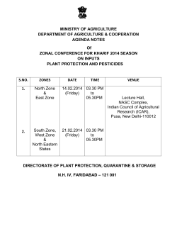 Agenda note for Zonal Conference for Kharif Season 2014