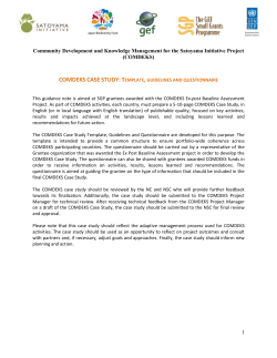 COMDEKS Ex-post Baseline Assessment CASE