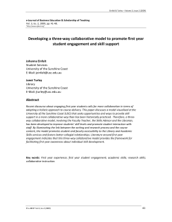 Developing a three-way collaborative model to promote first year