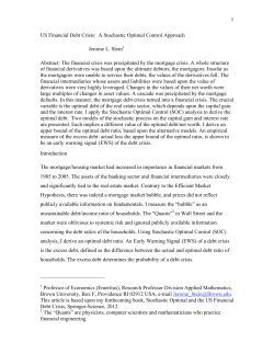 1 US Financial Debt Crisis: A Stochastic Optimal Control Approach