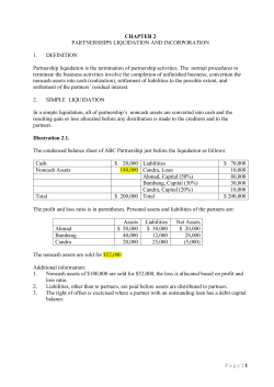 Chapter 2: Partnership Liquidation and