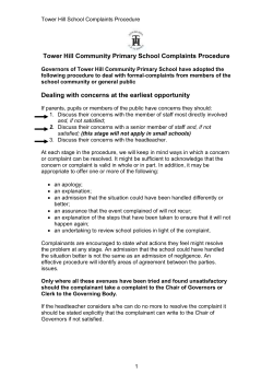 Making a Complaint to the Governing Body