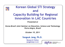 Korean Global STI Strategy and Capacity Building for Regional
