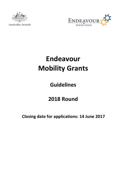 2018 Endeavour Mobility Grants Guidelines