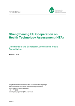 Strengthening EU Cooperation on Health Technology Assessment