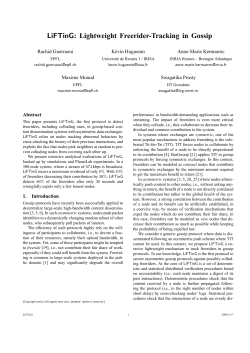 LiFTinG: Lightweight Freerider-Tracking in Gossip - Infoscience