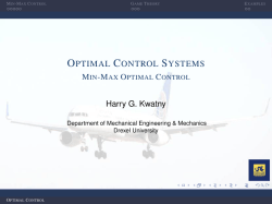 Optimal Control Systems - Min-Max Optimal
