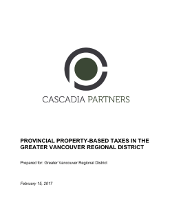 Provincial Property-Based Taxes in the Greater Vancouver Regional