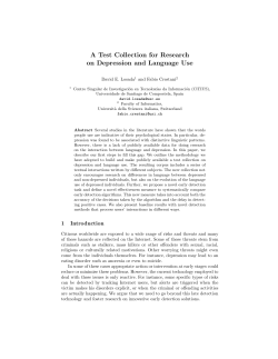 A Test Collection for Research on Depression and - CiTIUS