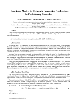 Nonlinear Models for Economic Forecasting Applications: An