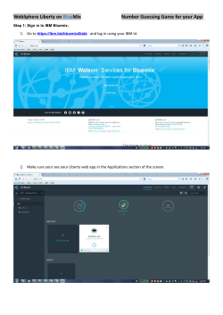 WebSphere Liberty on BlueMix Number Guessing Game for your App