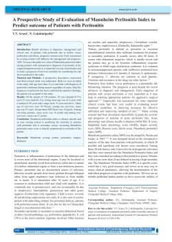 A Prospective Study of Evaluation of Mannheim Peritonitis Index to