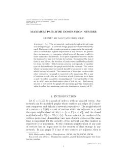 MAXIMUM PAIR-WISE DOMINATION NUMBER 1. INTRODUCTION