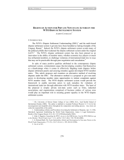 279 The WTO`s Dispute Settlement Understanding (DSU),1 and the
