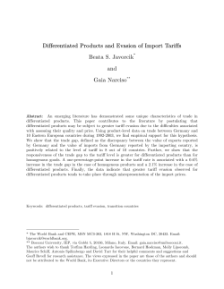 Differentiated Products and Evasion of Import Tariffs Beata S