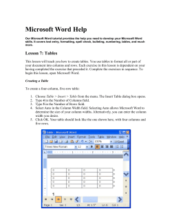 Microsoft Word Help