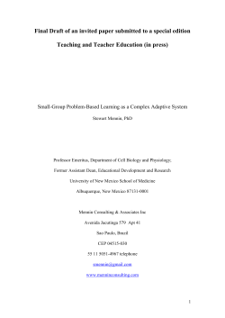 February 21, 2006 Understanding PBL as a Complex Adaptive Sytem