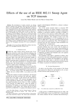 Effects of the use of an IEEE 802.11 Snoop Agent on TCP