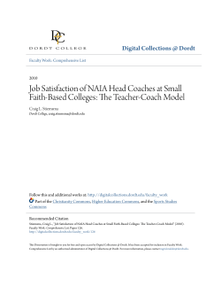 Job Satisfaction of NAIA Head Coaches at Small Faith