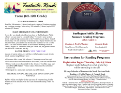 Instructions for Reading Programs Teens (6th