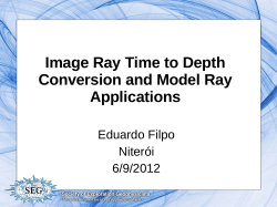 Image ray time to depth conversion and model ray applications